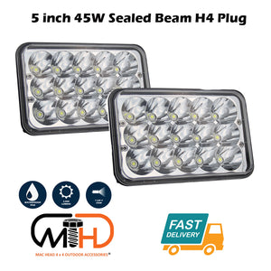 4 x 6 Inch 80 60 Series LED Spot Work Light Beam H4 Driving Headlight Truck