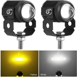 Pair Offroad LED Driving Fog Lights Amber Fog White Projector headlight lamp