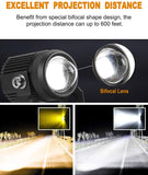 Pair Offroad LED Driving Fog Lights Amber Fog White Projector headlight lamp