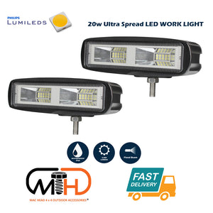 Pair 6inch 20w LED Work Driving Light Bar Ultra Flood Beam Lamp Reverse Offroadhttps://macheadgroup.myshopify.com/admin/products